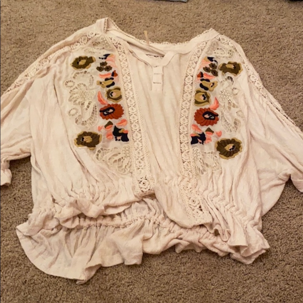 free people blouse flower print size medium